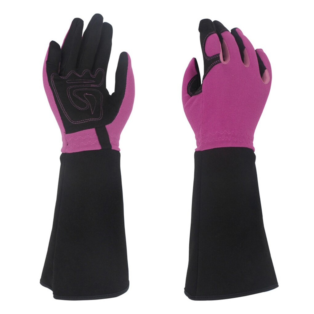 1 Pair Women Gardening Gloves Thorn Proof Flower Planting Yard Work Long Garden Gloves: 3