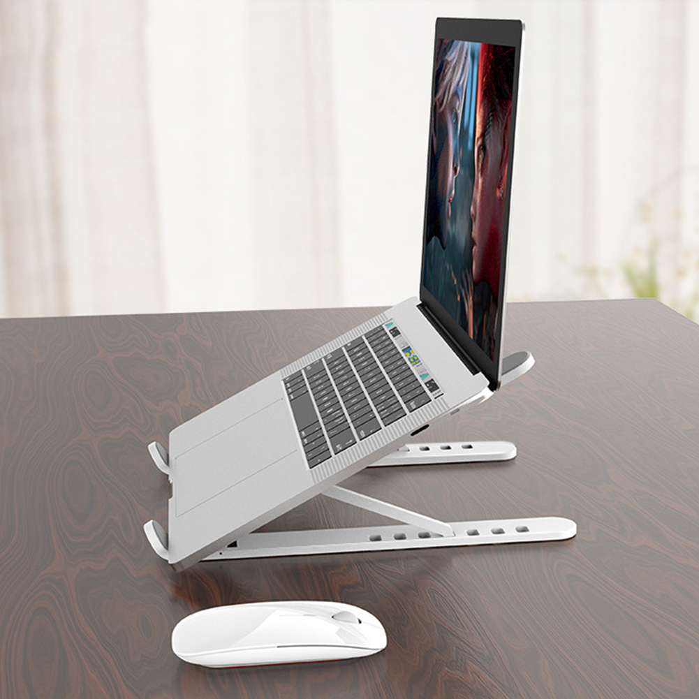 Verstellbare faltbare aluminiumlegierung stützbasis laptopständer rutschfeste kühlhalterung ausgehöhlt reise tragbar multi-winkel