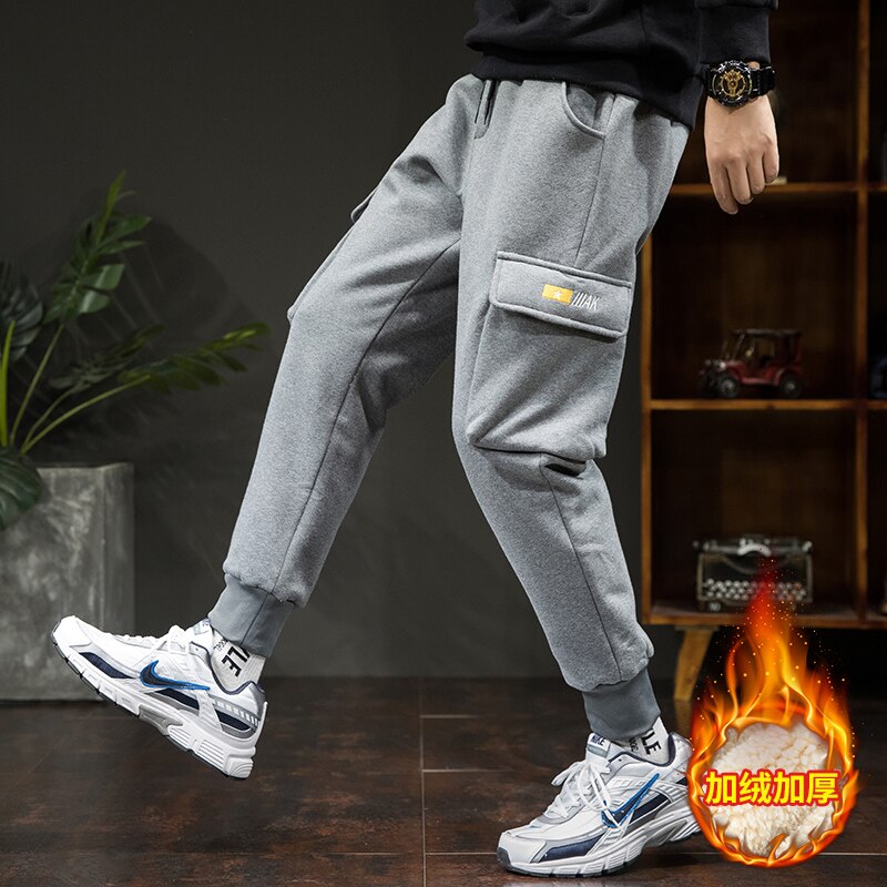 dicke Vlies Jogger Herren Hosen Baumwolle Schlauch Männlichen Winter Warme Samt Jogginghose Trainingsanzug Jogger Herbst Winter M-4XL