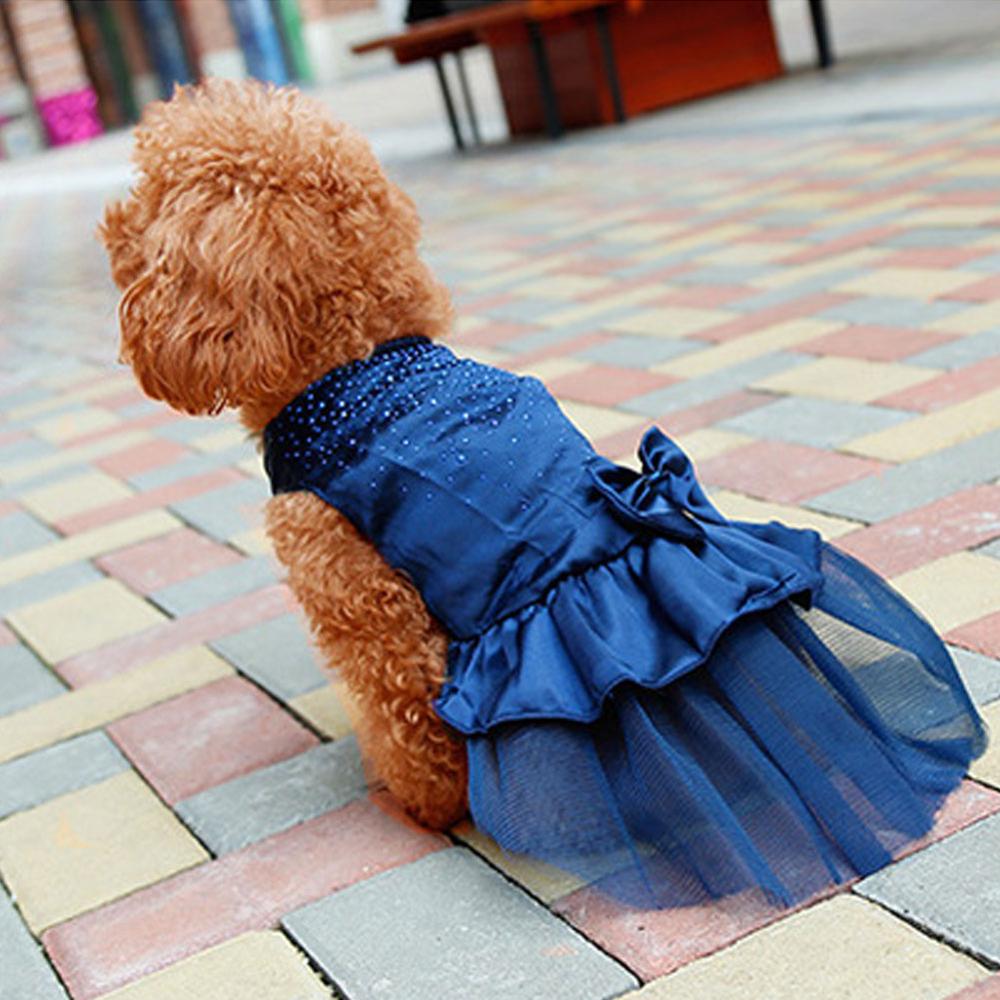 Robe princesse pour animaux de compagnie, tenue à strass, 3 couleurs pour chiens et chiots, vêtements pour fêtes et mariages