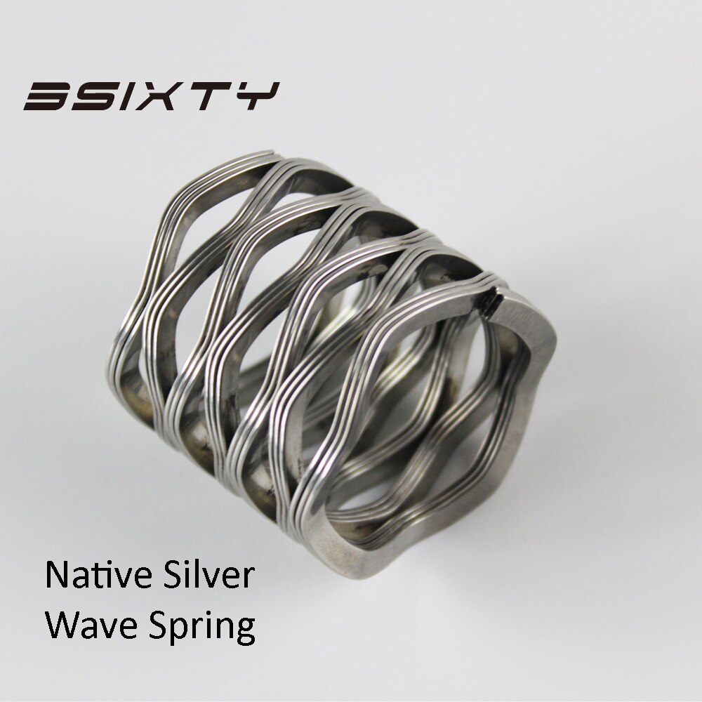 3SIXTY Titanium Bolt Sand Blast Wave Spring Rear Shock Suspension Shox for Brompton Bicycles