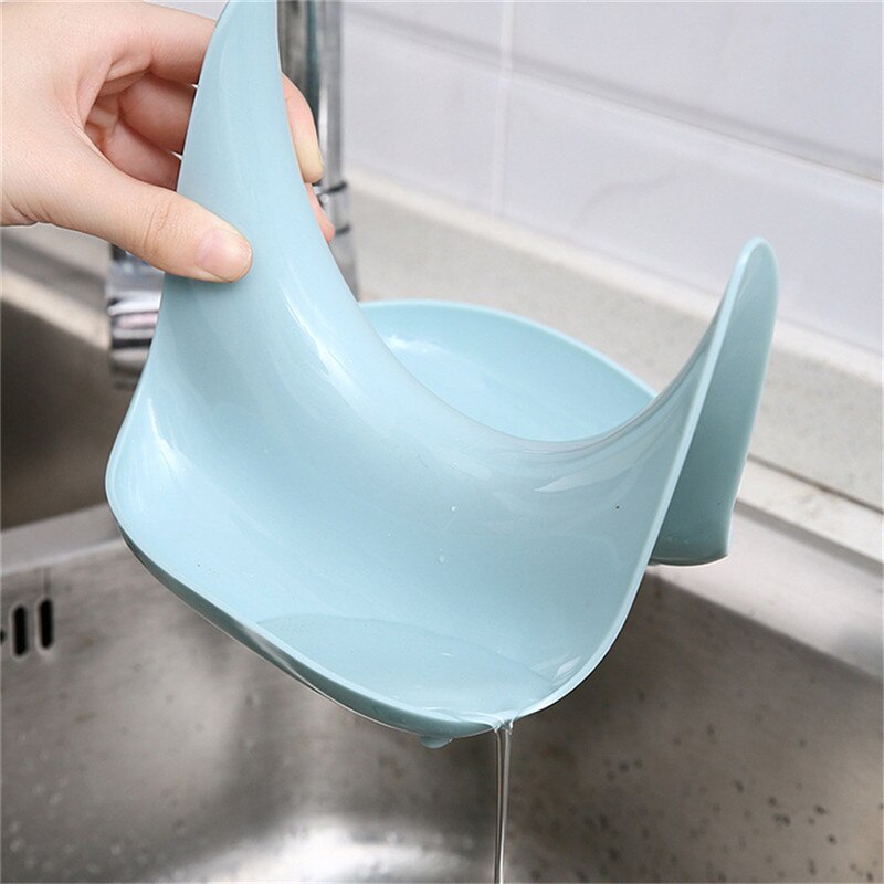 Domowy łyżka stojak na pokrywkę stojak przydatna kuchnia plastikowa patelnia pokrywa robić garnka stojak uchwyt stelaż półki narzędzia kuchenne: niebieski