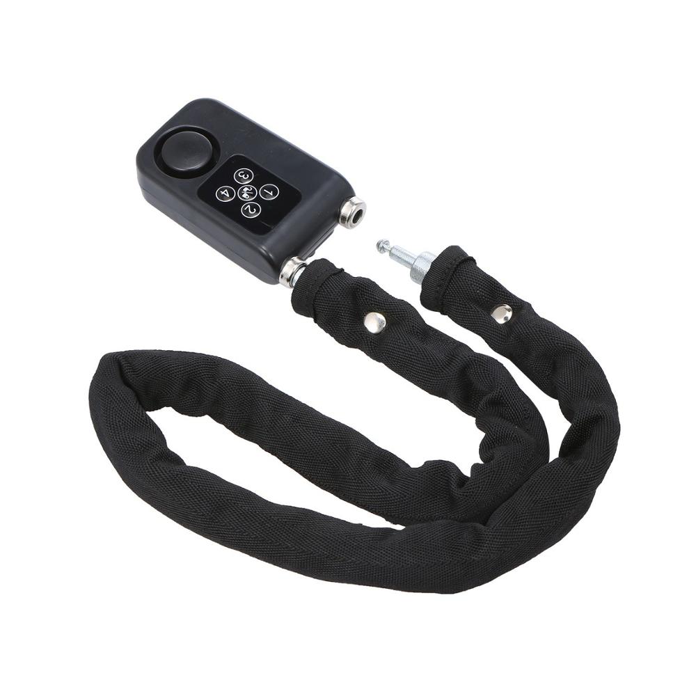 Keyless Password Lock Wireless Remote Control Lock 80CM Steel Chain Anti Theft Alarm Lock Digital Smart Lock for Bicycle
