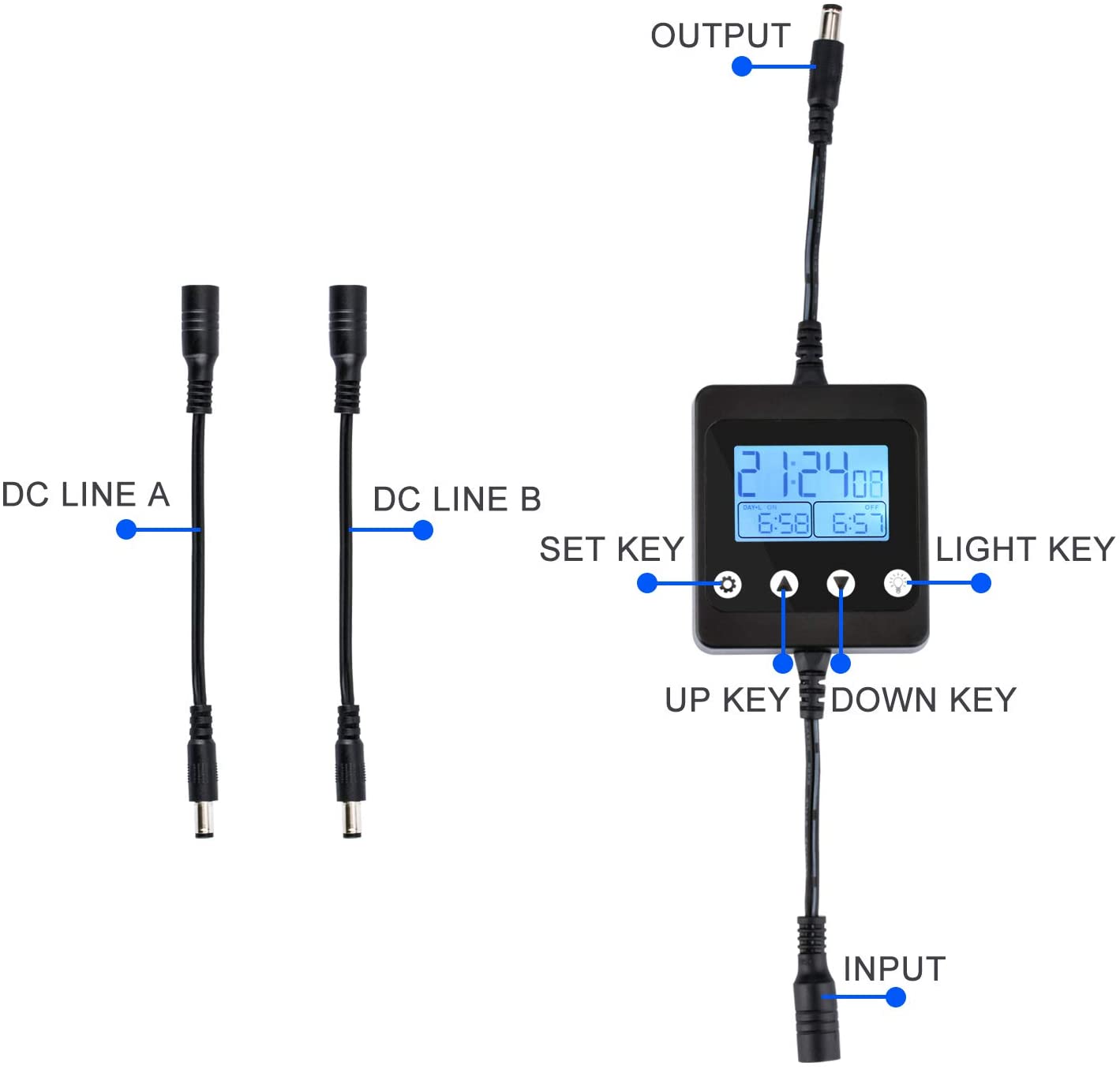 Led Light Controller Dimmer Modulator Met Lcd-scherm Aquarium Accessoires Voor Fish Tank Intelligente Timing Dimmen Systeem