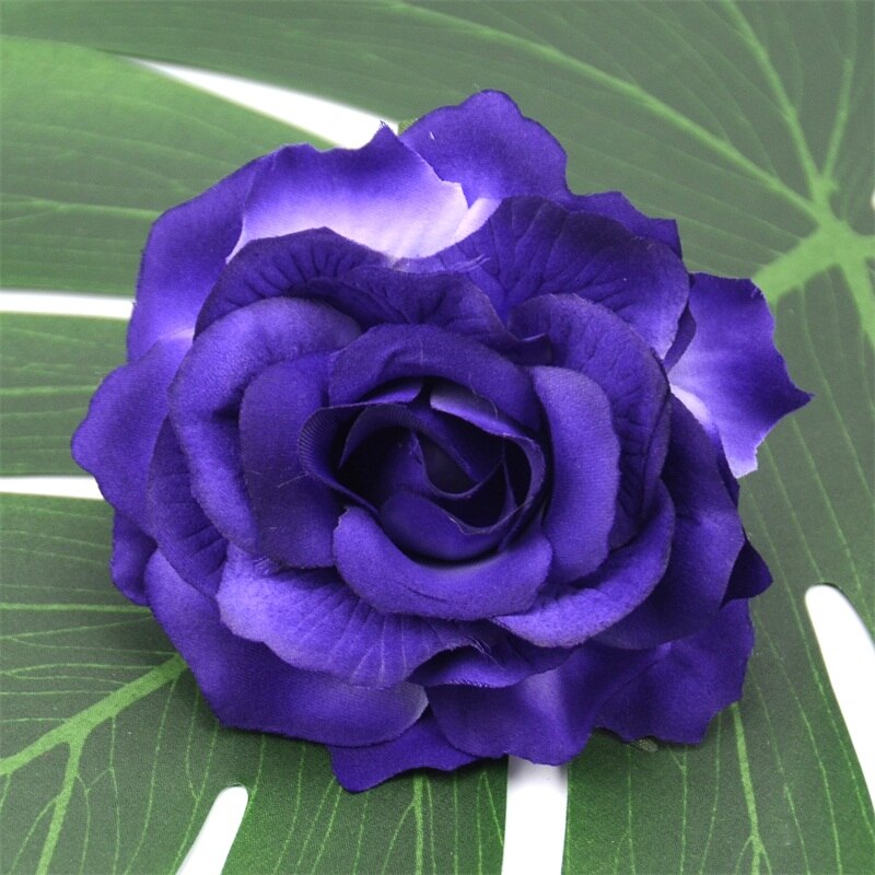 3Pcs 10 Cm Grote Kunstmatige Rose Silk Flower Heads Voor Bruiloft Decoratie Diy Krans Geschenkdoos Scrapbooking Craft Nep bloemen: Purple