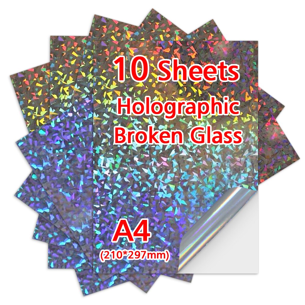 10 Sheets Printable Vinyl Sticker Papier Glossy Lijm Kopieerpapier 216*279Mm Vinyl Papier Voor Inkjet Printer diy Ambachten: A4-Diamond