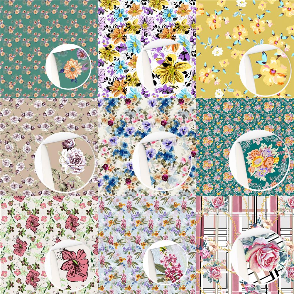 Flower Series Faux Leather Spring PVC Synthetic Leather A4 size DIY Earrings Bow Bags Material Vinyl Fabric,1Yc16604