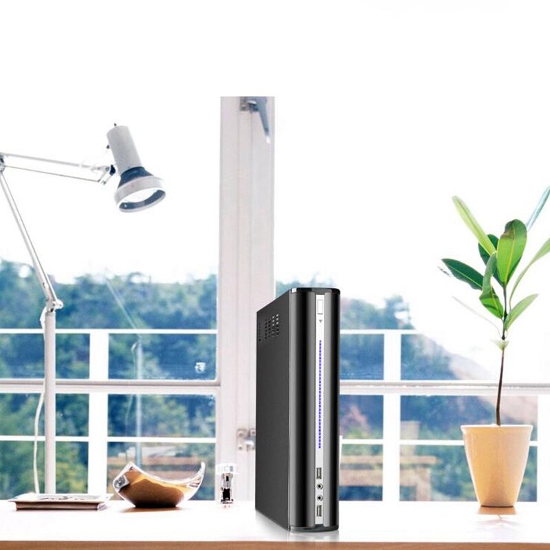 2007C Vertical Mini ITX Case Small Micro-Atx Case Cabinet with Power Supply US Plug Computer Accessories