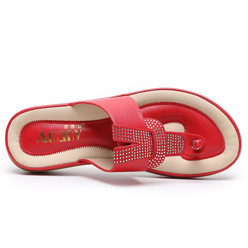 Grote Size Vrouwelijke Zomer Schoenen Bling Strass Mode Dames Platform Slippers Clip-Teen Antislip Vrouwen strand Slippers