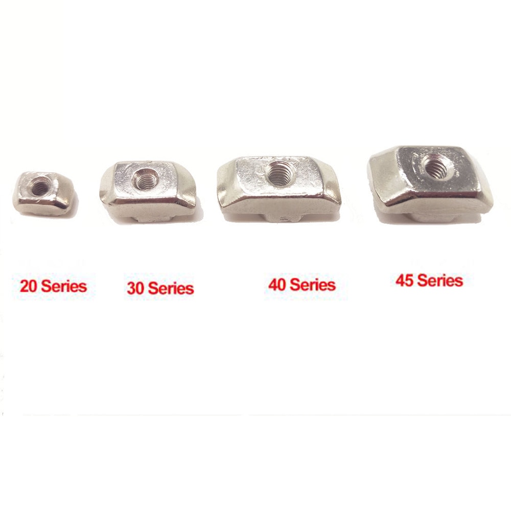 10 teile/los M3 M4 M5 M6 M8 Gewinde T Mutter EU Standard In T-Slot Carbon Stahl für 3030 4040 4545 serie Aluminium Profile