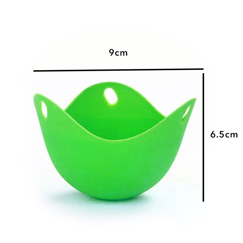 Flexible Egg Pouches Heat-resistant Food Grade Silicone Egg Poaching Cup Fits Cookware Boiler Steamer Microwave Kitchen Tools: green 1pc