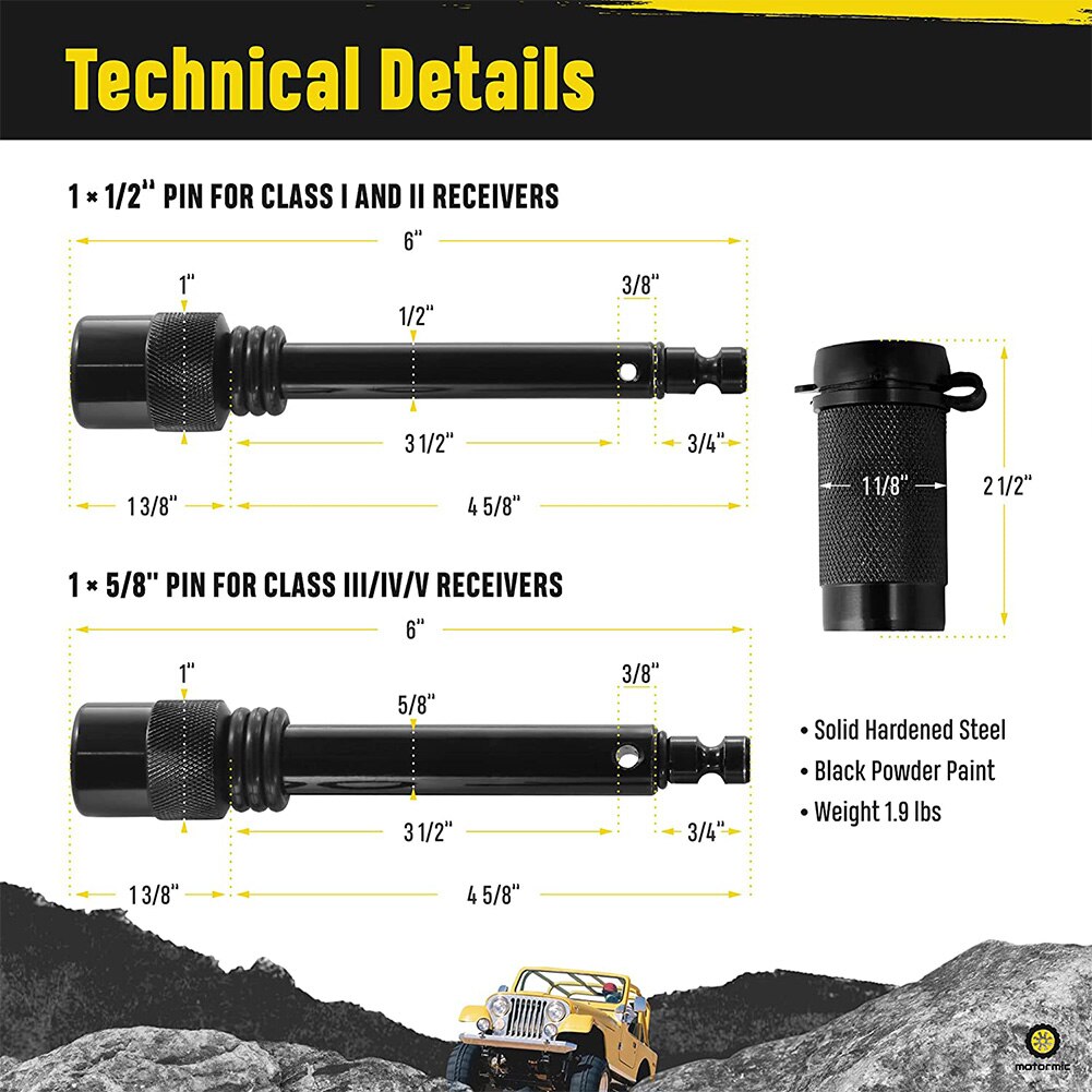 Trailer Hitch Lock Anti-theft Trailer Hitch Pin Lock Coupler Latch Kits with Keys for RV Truck Tow Receiver