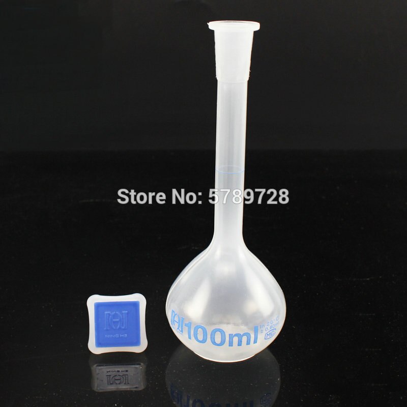 25ml to 1000ml laboratorie langhalset klar hvid plastisk volumetrisk væske målekolbe ryste flaske høj temperatur resistent