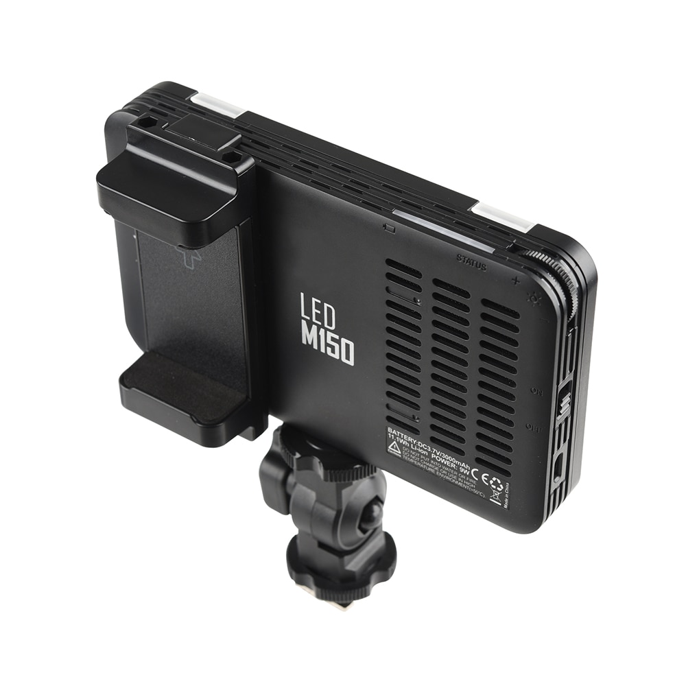 Godox LEDM150 Mini LED Video Light 5600K Dimmable Photography Fill-in Light with Adjustable Phone Mounting Bracket for DSLR Cam