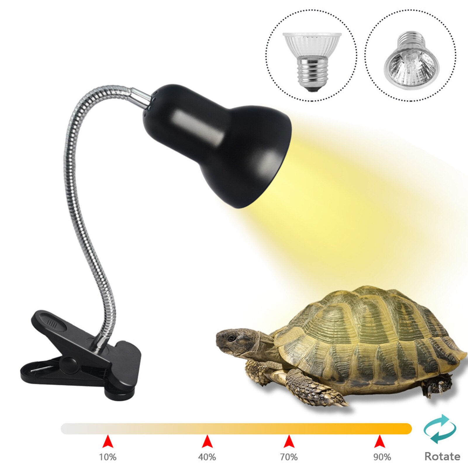Lámparas UVA UVB de 50W y 70W para acuario, luz trasera de calor para tortugas, reptiles, mascotas, solarium de calcio
