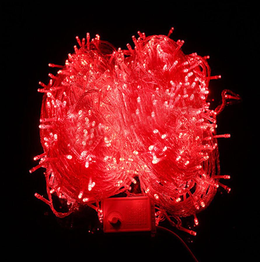 Thrisdar 100M 800 Christmas Led String Fairy Light Outdoor Garden Wedding Party Fairy String Xmas Tree Garland Light: Red