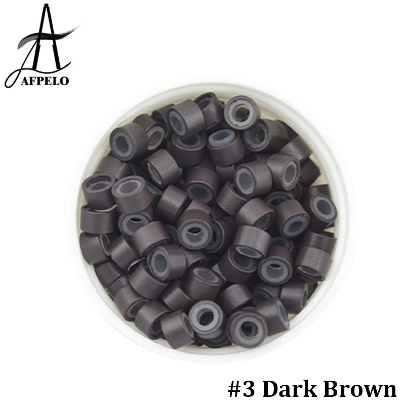 Micro Ring Silicone Rings/Links/Beads For Hair Extensions Microrings/Microlink With Silicone 5.0*3.0*3.0 4.5*2.5*3.0mm