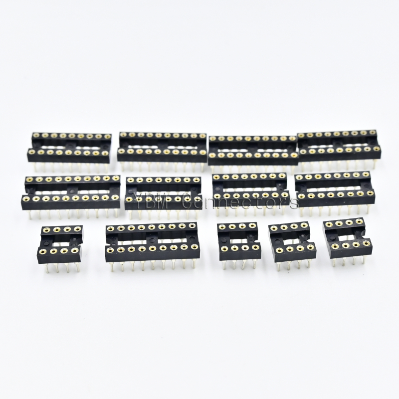 10PCS Round Hole IC Socket Connector Integrated Circuit Socket DIP8 DIP14 DIP16 DIP18 DIP20 DIP28 DIP40 Sockets