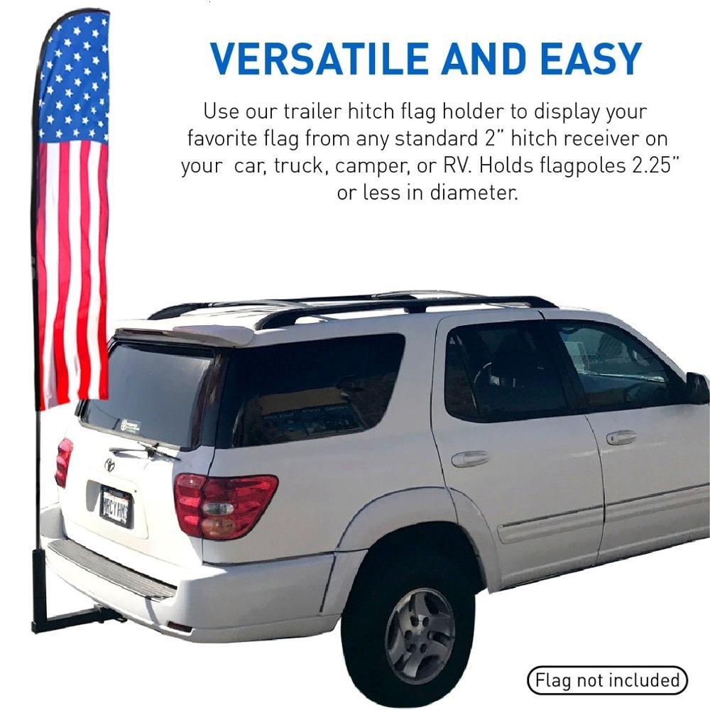 Trailer Hitch Mount Flag Holder Flagpole Mount Holder Fits Powder Coated Trailer Flagstaff Stud Car