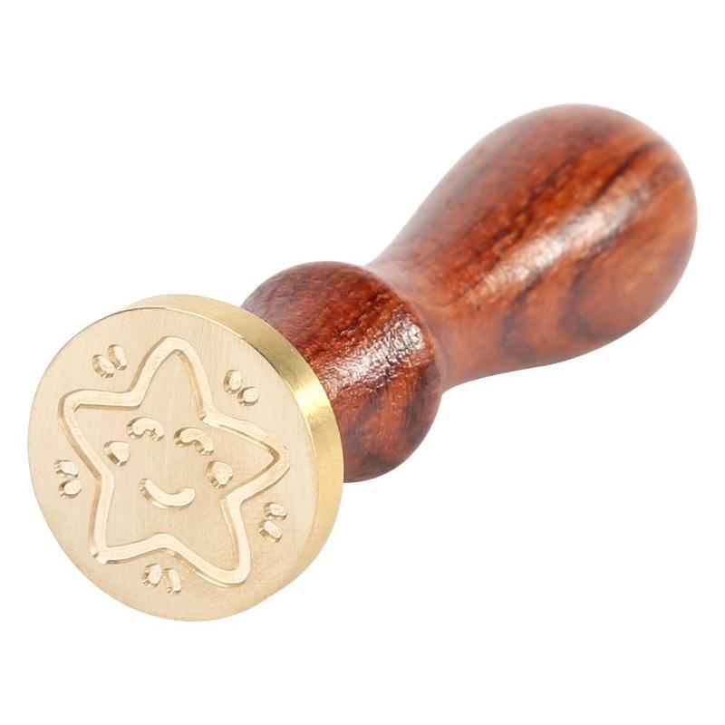 Retro vokssegl stempel 26 bogstaver a - z alfabet bogstav træstempel udskift kobberhoved hobbyværktøjssæt forsegling voksretro vokssegl s: V