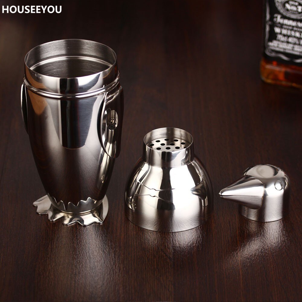 Ustensile de Bar en forme de pingouin, en acier inoxydable, pour Cocktail, Martini Mojito, mélangeur de boissons, Kit de Shaker pour barman, accessoires pour Bar à vin, fournitures