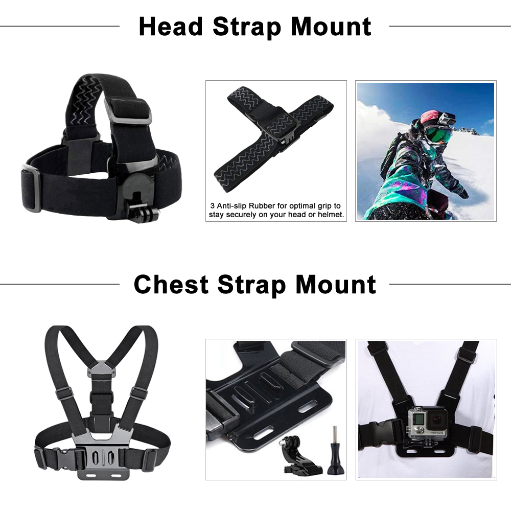 ORBMART for GoPro Accessories Set for Go Pro Hero 10 9 8 7 6 5 4 Black Mount for Yi 4k Mijia Case for Sjcam Action Camera