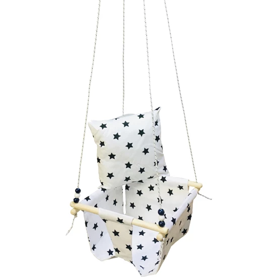 Hout Ster Patroon Baby Kinderen Tuin Schommel Hangmat Plafond Swing Thuis Swing Cradle Ergonomisch En Eenvoudige Installatie: WHITE