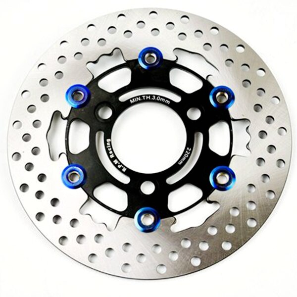 Disco flotante Universal de aleación de aluminio RPM de 3 agujeros para motocicleta, pastilla de freno de disco de 220mm con distancia de agujero de 70mm: Black