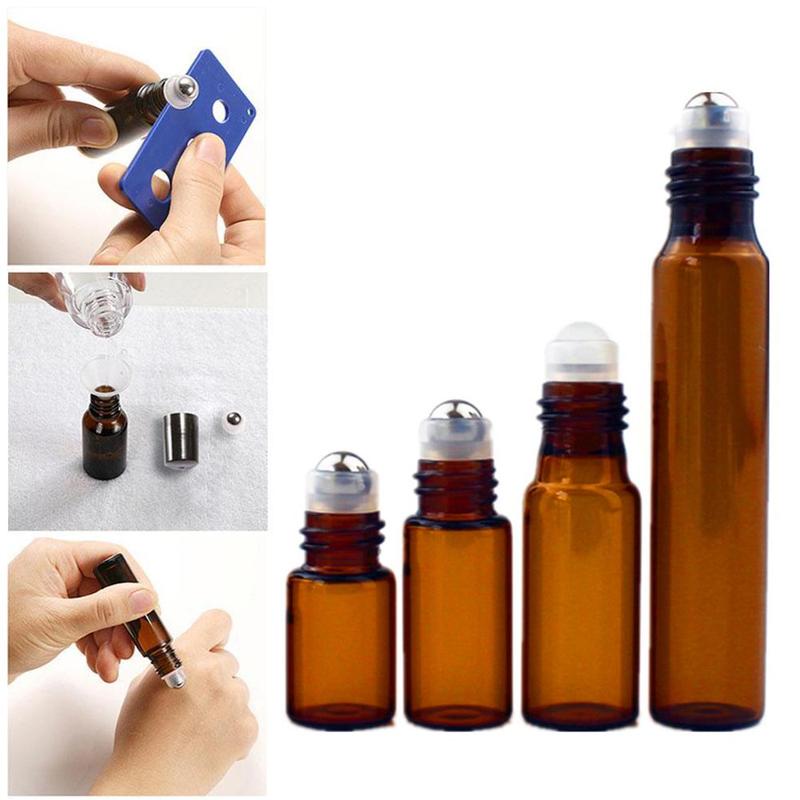 2ml 3ml 5ml 10ml Amber Glass Roll On Bottle With G Grandado 4417