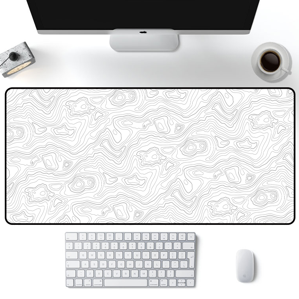 White Black Mouse Pad XXL Deskmat Desk Protector Pad Locking Edge Computer Mat Xxl Mousepad 900x400 Extended rug Office Carpet