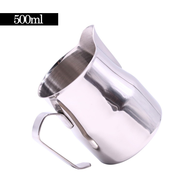 350/500/700ml Koffie Melk Opschuimen Jug Teflon Oppervlak Grote Buik Barista Pitcher Mok Roestvrij Staal Melk jug Voor WBC Concurrentie: 2