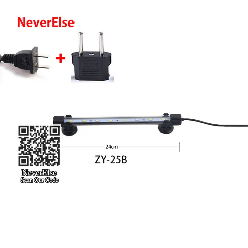 Tauch LED Aquarium Licht Aquarium Bar Streifen Lampe 17/24/34cm Unterwasser Beleuchtung Blau + Weiß LEDs Wasserdichte LED Dekoration: 24cm 3W EU Stecker