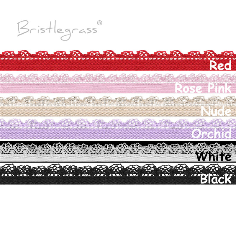BRISTLEGRASS 2 5 10 Yard 3/8 "10mm Picot pętli Frilly koronki wykończenia gumki dekoracyjne elastan zespoły pałąk bielizna sztuka szycia