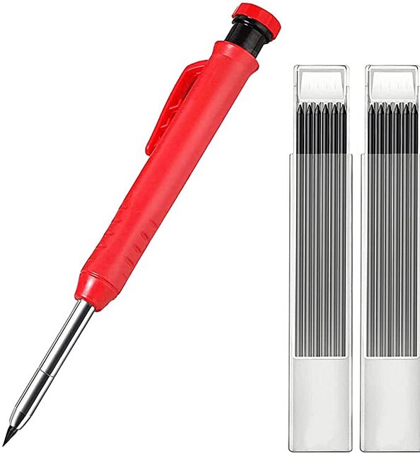 Solid Carpenter Pencil Set Construction Carpenter with Pencil Sharpener Mechanical Drawing For Woodworking Tools: E