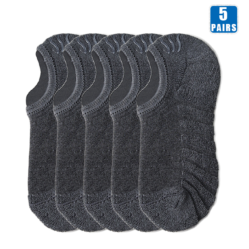 5 Pairs Men Short Socks Cotton Crew Ankle Casual Soft Low-Cut Non-Slip Breathable Summer Autumn Sock for Male: Red blue
