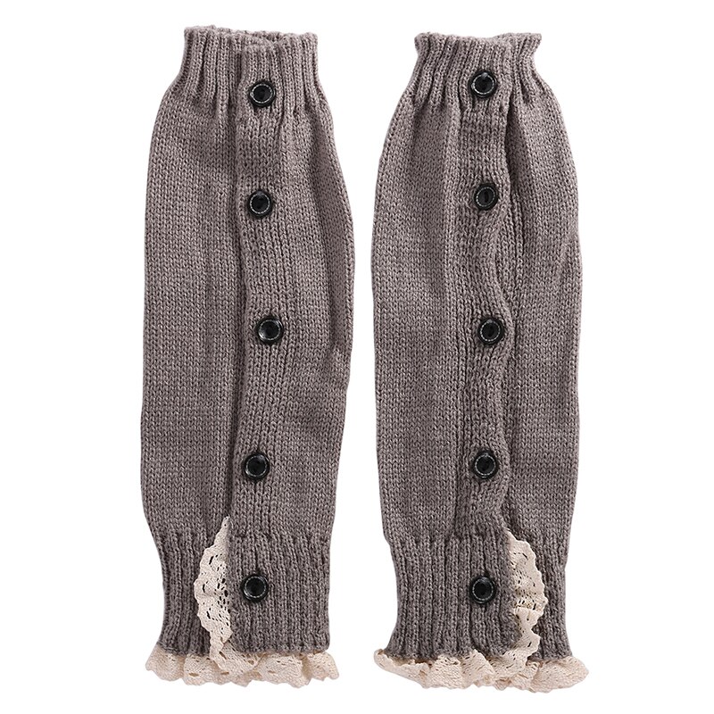 kleinkind Kleinkind Mädchen Gestrickte Beinlinge häkeln Spitze Geschmack trimmen Aufladungs-stulpen Toppers Winter Warme Socken Prinzessin Neue: Grau