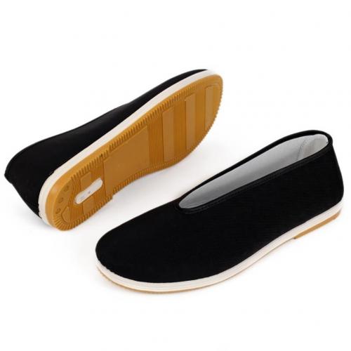 Zapatos tradicionales chinos de Kung Fu para hombre, calzado de tai-chi de algodón negro, zapatos informales de tai-chi de tela de algodón de Beijing antiguo, zapatos deportivos: 44 Black