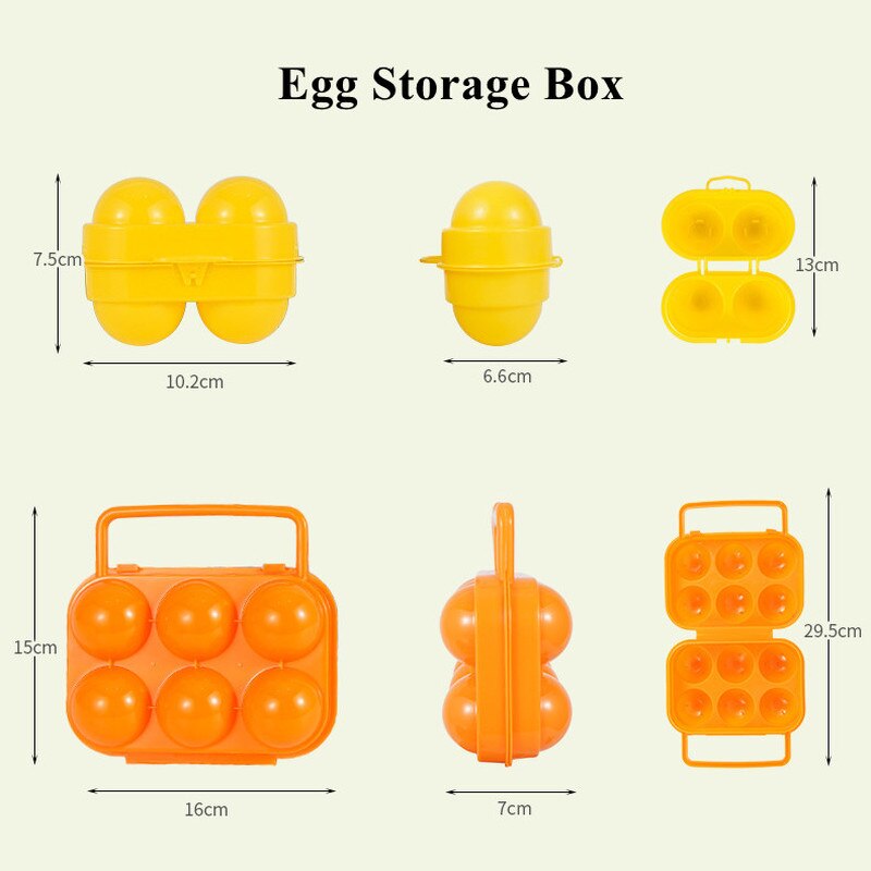 2 gitter æg opbevaringsboks bærbar håndholdt udendørs camping picnic æggeboks køkken køleskab æggeholder container organizer taske