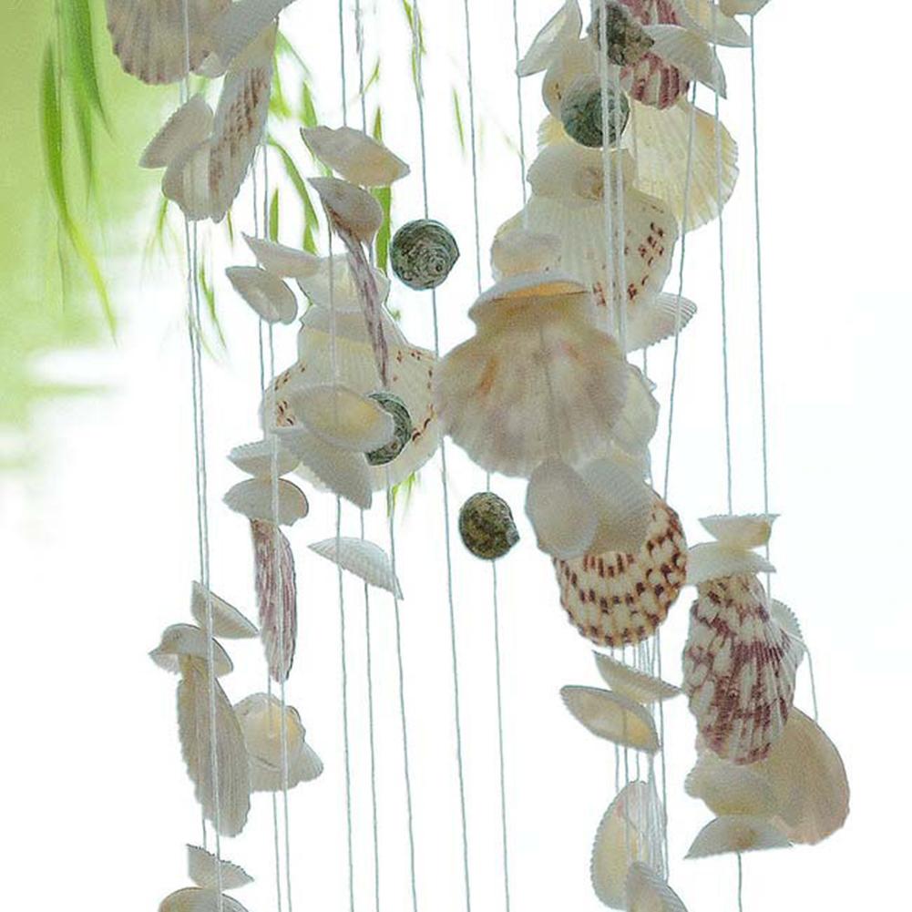 Garden Outdoor Natural Shell Wind Chimes Mediterranean Style Wind Chimes For Home Living Room Garden Decoration Free Ship