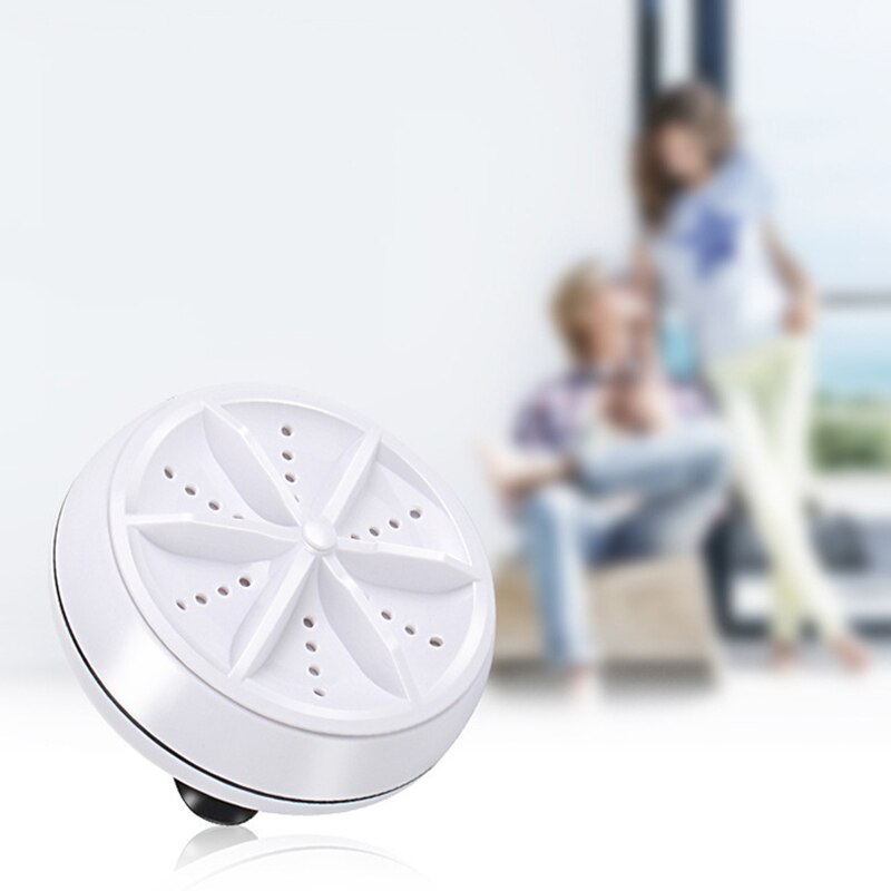Machine à laver à ultrasons multifonctionnelle, ronde de 9cm, Mini outil de nettoyage Portable pour voyage et utilisation en extérieur F2