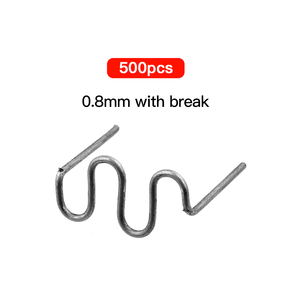 500/100 stk sveisestiftemaskin bil plastreparasjon standard pre cut wave stifter støtfanger karosseri reparasjoner maskin alle biler: 500 stk 0.8mm l