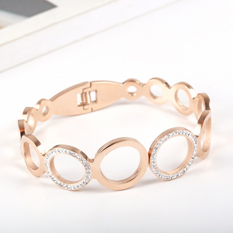 316 rostfritt stål roséguld kristaller armband för kvinnor armband nickelfria smycken bästa