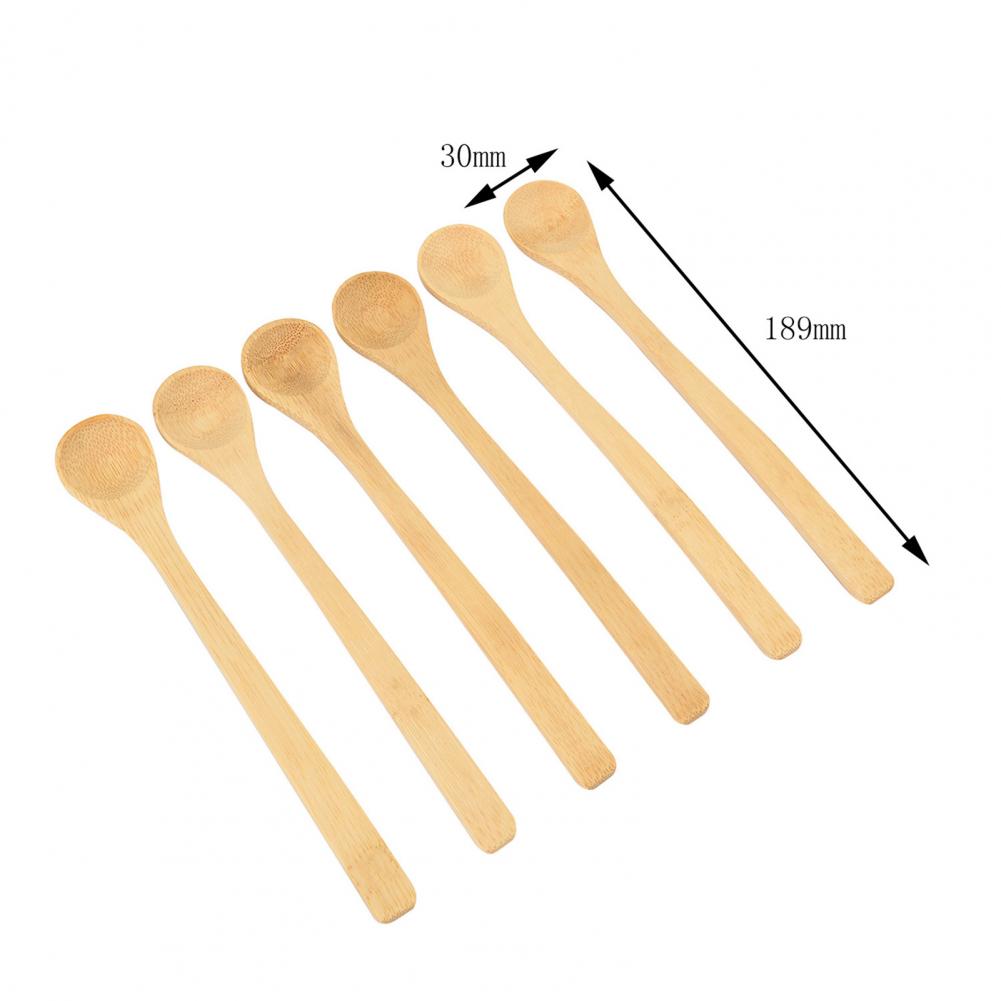 6 Stks/set Houten Lange Handvat Mini Kinderen Thuis Servies Honing Geneeskunde Lepel Melk Honing Soep Lepel Keuken Accessoires