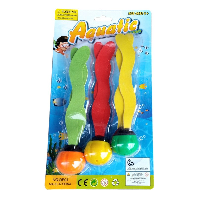 Juguetes de natación para niños y niñas, juguetes de agua para piscina con césped marino de entrenamiento de buceo 3 unid/set