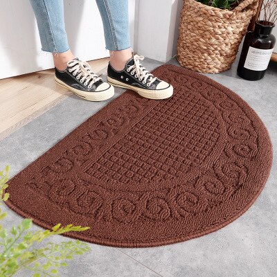 Halvsirkel skrape dørmatter utendørs innendørs skittfangermatte sklisikker dørmatte for inngangsdøråpning teppe gulvmatte inngangsmatte: 48 x 78cm / Kaffedørmatte