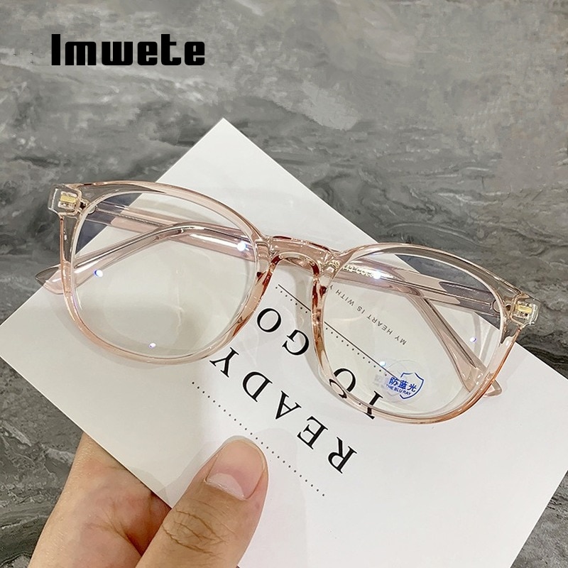 Imwete-Montura de gafas redondas transparentes para hombre y mujer, anteojos con azul, transparentes, para ordenador – Grandado