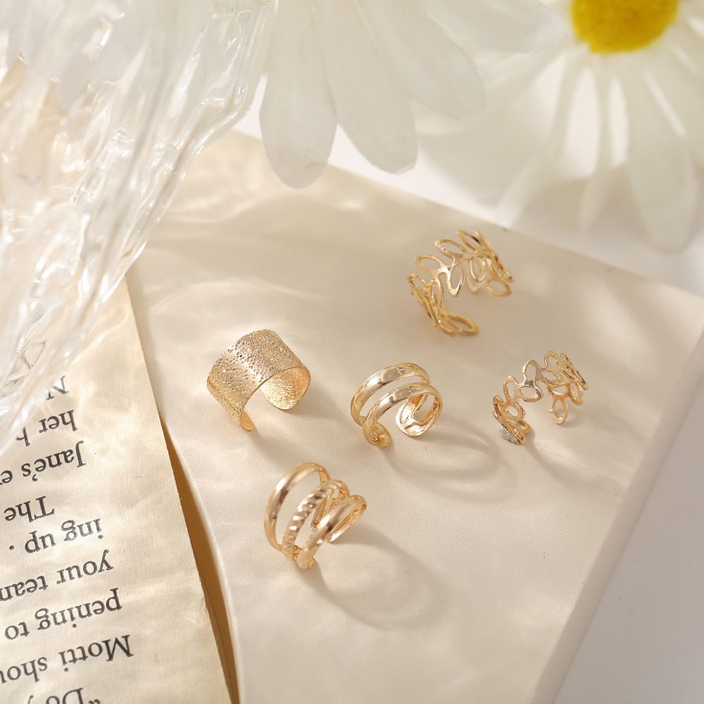 5 Teile/satz Koreanische Kreative Weibliche C-bilden Multi-schicht Clip Ohrringe Einfache Ohne Ohrlöcher Ohr Clip einstellen Schmuck