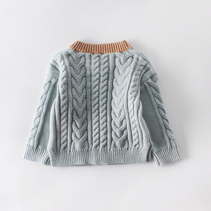 Kids Baby Meisje Trui Effen Gebreide Herfst Winter Kids Kleding Baby Meisje Jongen Trui Tops Knited Jas Jas Uitloper 0-3Y