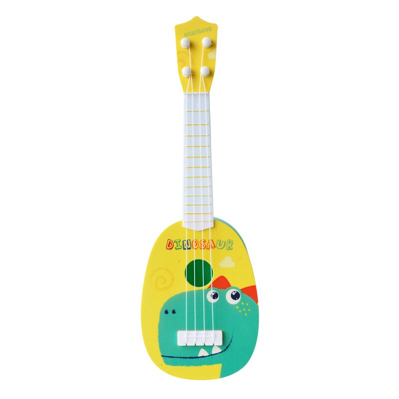 Børn pædagogisk leg legetøj musikinstrument dyr musik guitar ukulele legetøj: Gul dinosaur