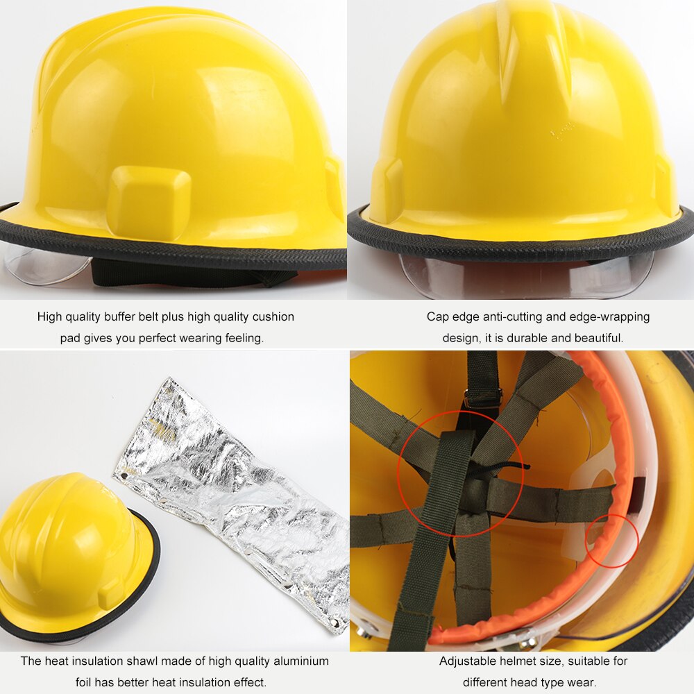 Casco de seguridad para bombero, gorro de rescate con aislamiento contra incendios, chal de papel de aluminio para PC, máscara antiarañazos, casco de seguridad para bombero